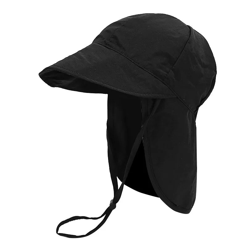 Summer Quick‑Dry Toddler Sun Hat with Shawl