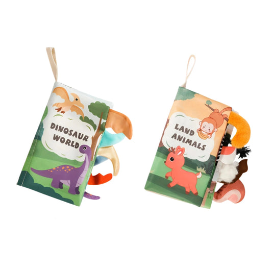 3D Animal Tail Baby Cloth Book with Crinkle Sound