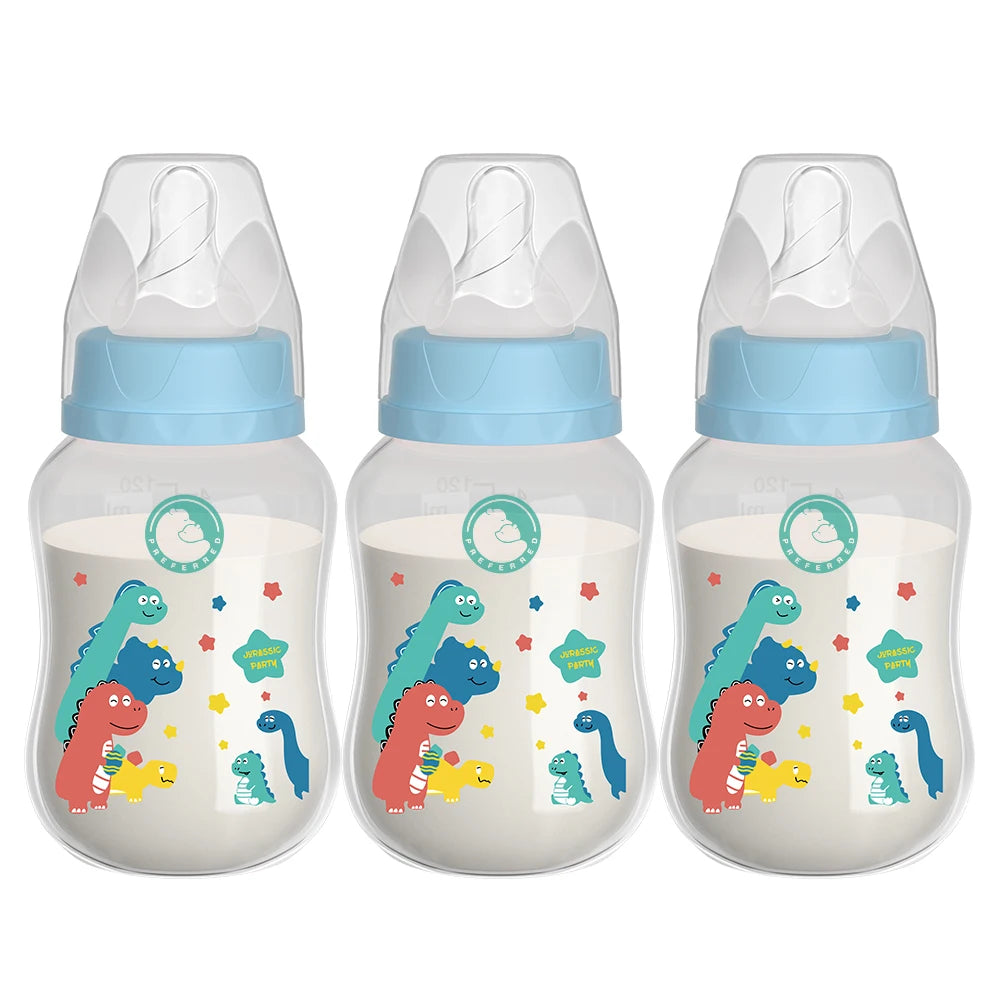 Dr.isla 3PCS Baby Bottle 150/240ML Baby Bottle Wide Mouth Newborn Baby Bottle Baby Milk Bottle Newborn Pattern Baby Cup BPA Free