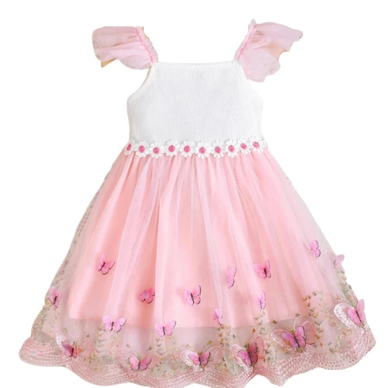 Princess dress embroidered with butterflies