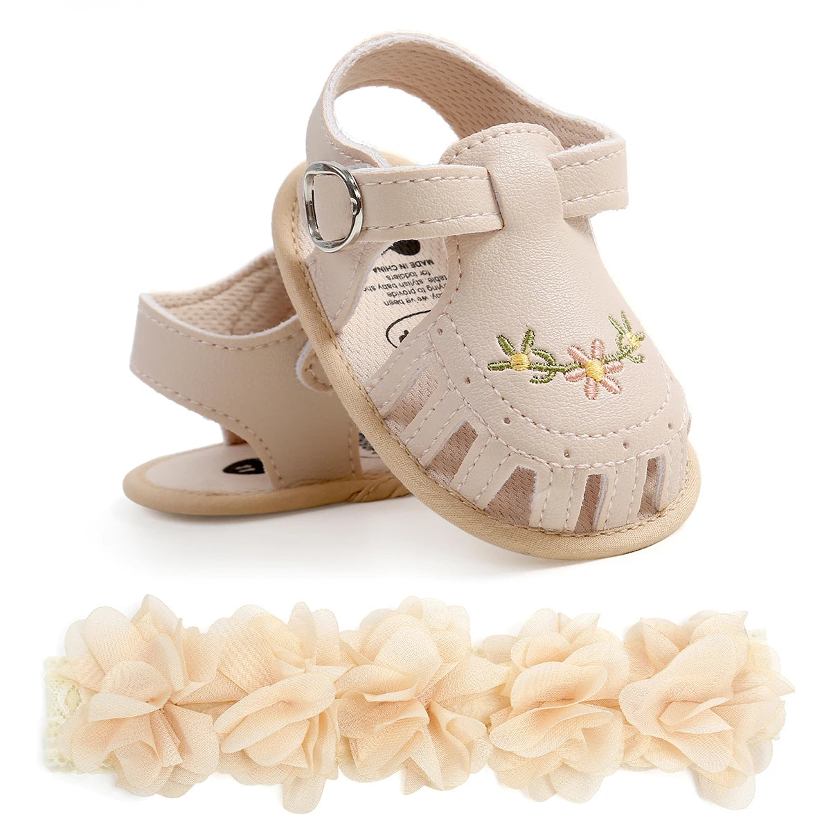 Baby Girl Summer Sandals & Headband Set