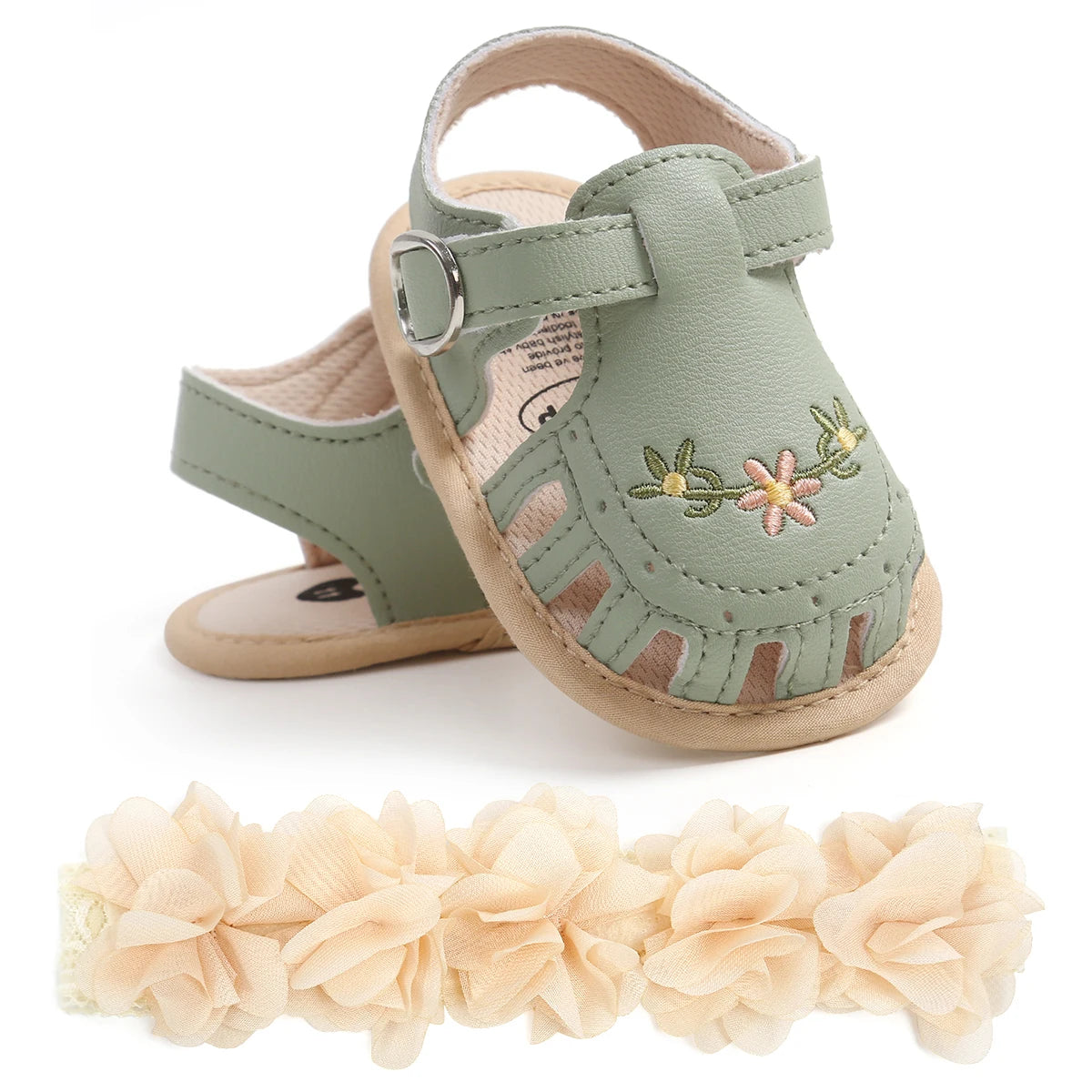 Baby Girl Summer Sandals & Headband Set