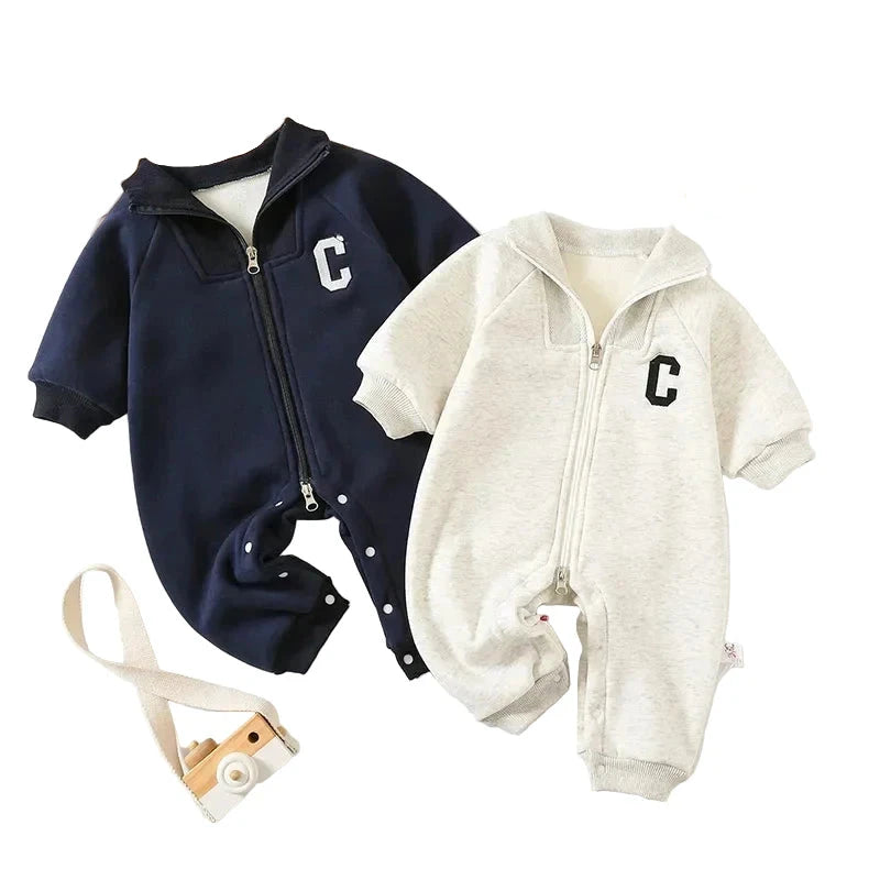 Baby Winter Thick Jumpsuit | Fur Lined Sporty Romper