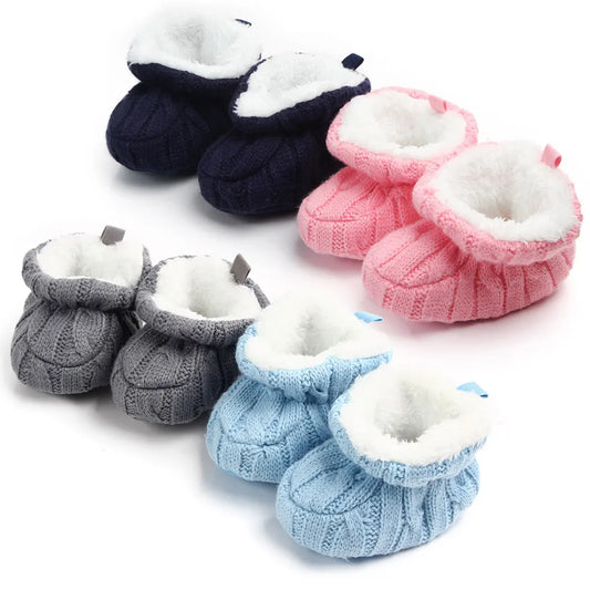 Knitted Cotton Soft First Walkers with Elastic Band
