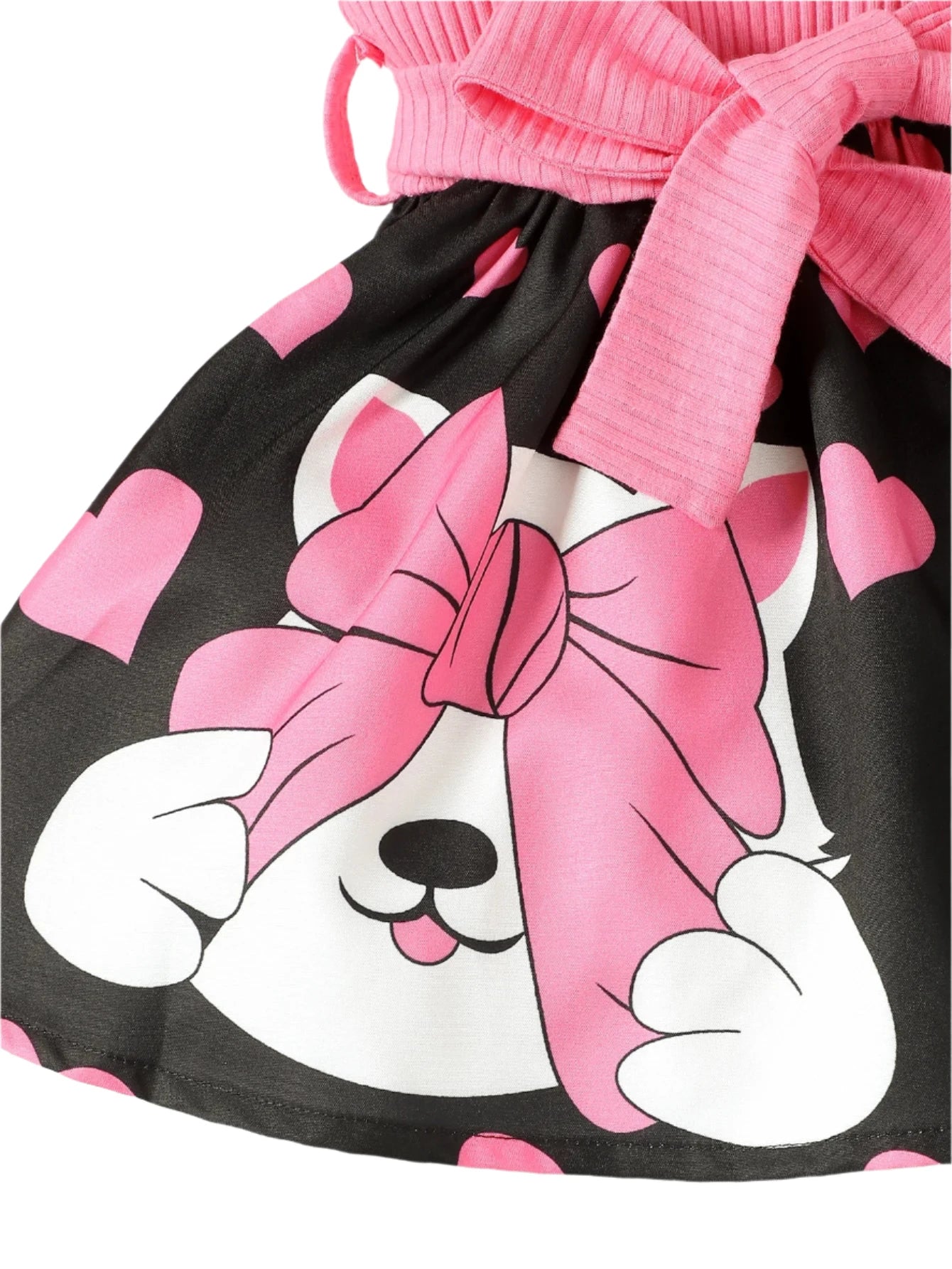 Newborn Baby Girl Cartoon-Printed Sleeveless Dress