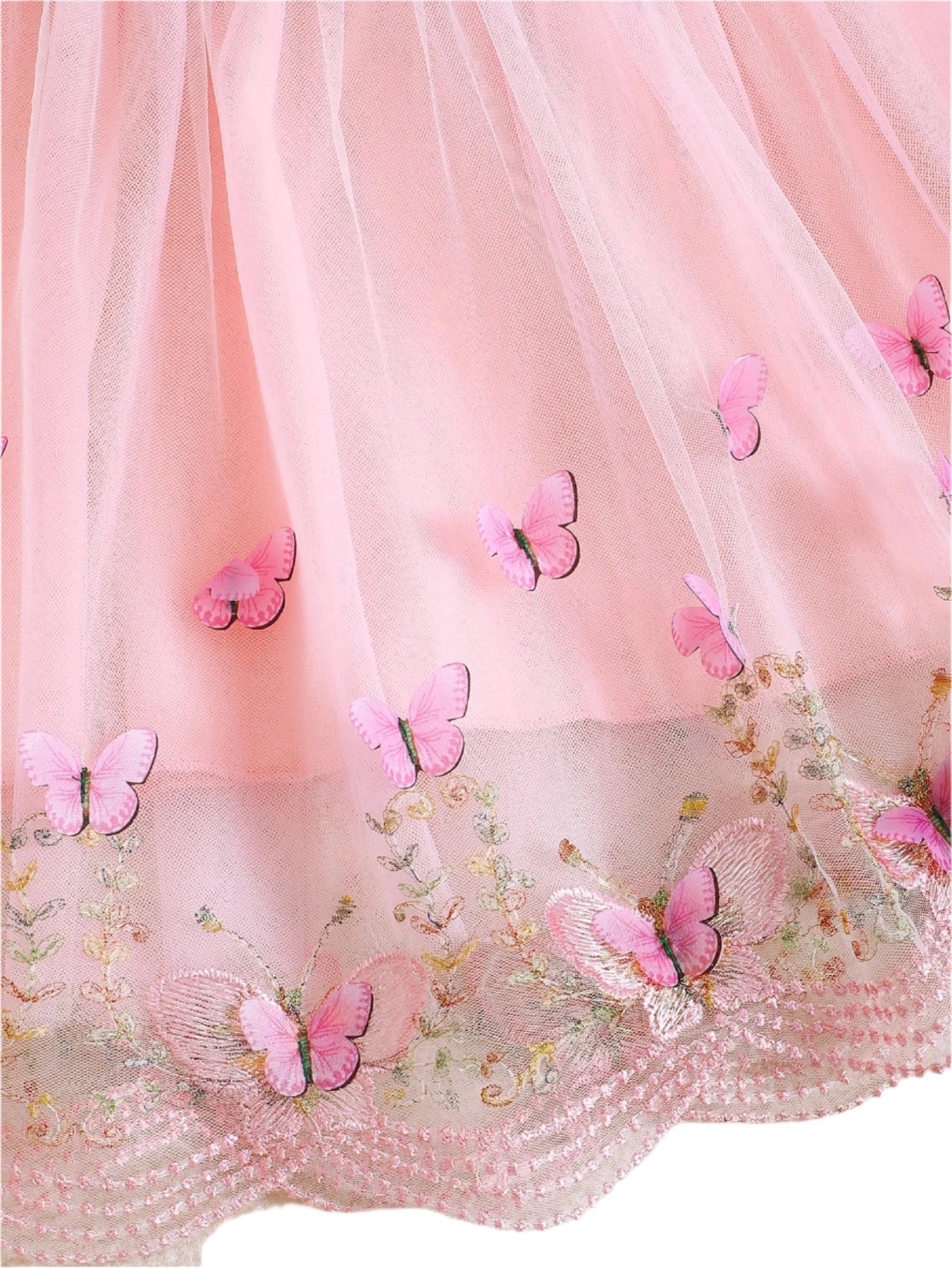Princess dress embroidered with butterflies