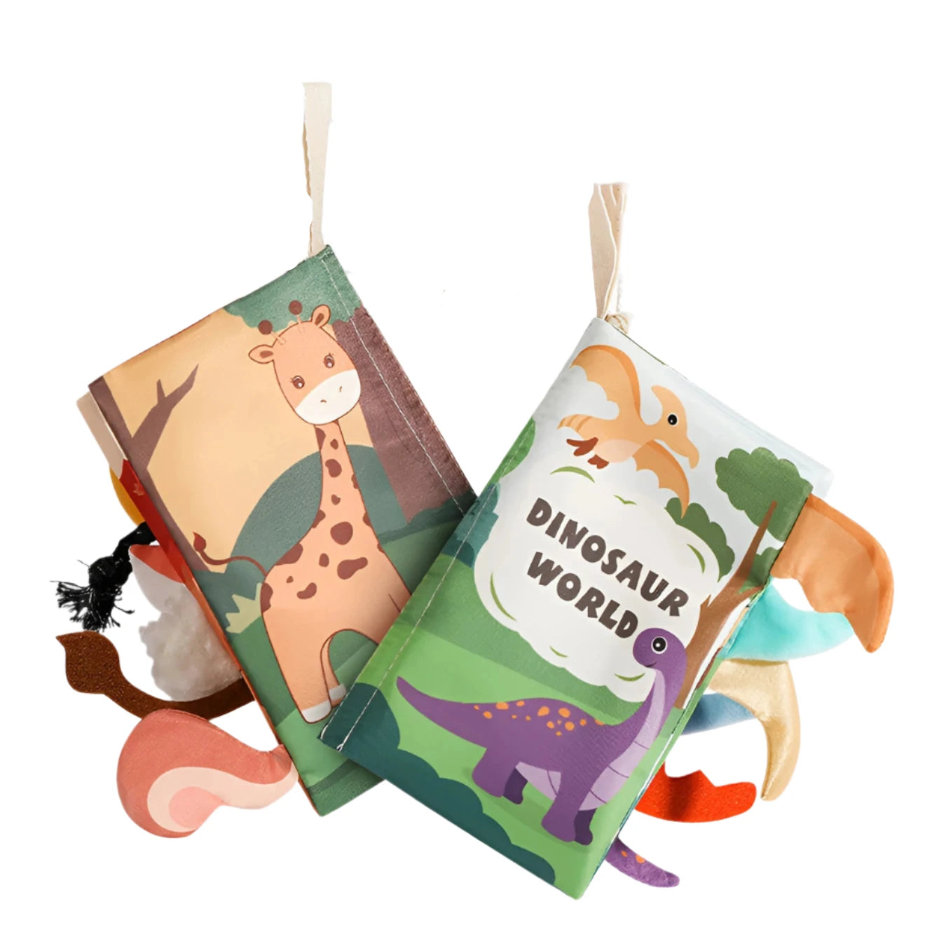 3D Animal Tail Baby Cloth Book with Crinkle Sound
