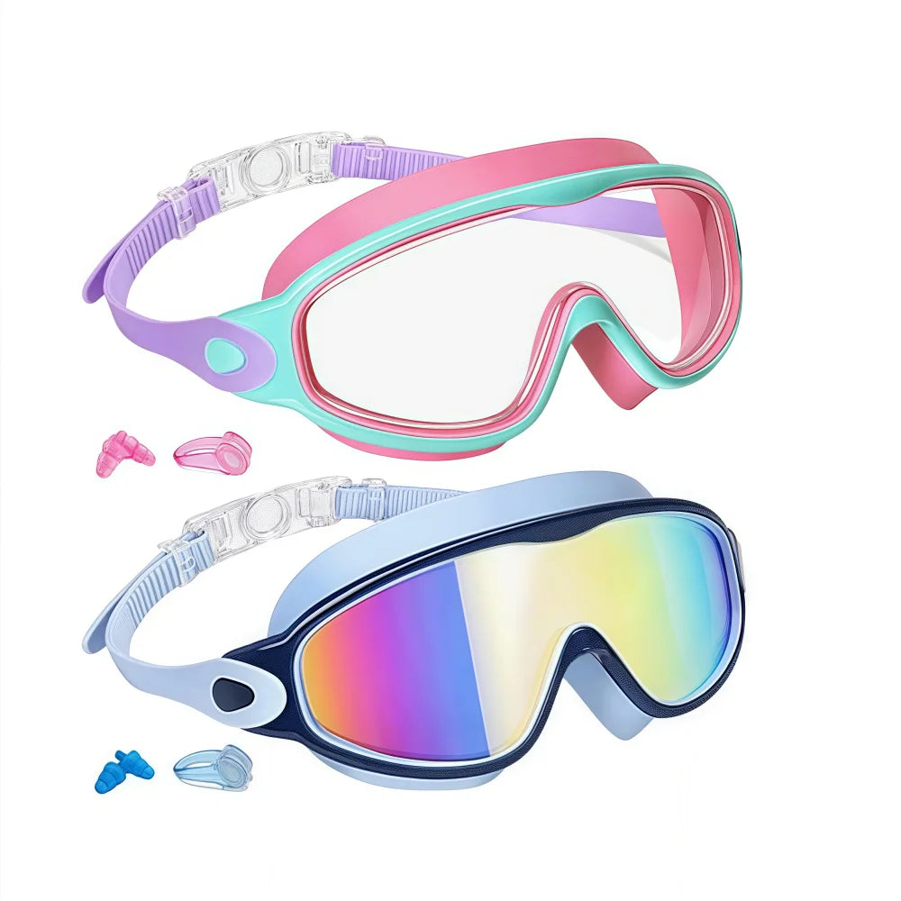 2PCS Kids Swimming Goggles | Anti-fog, UV380 Protection