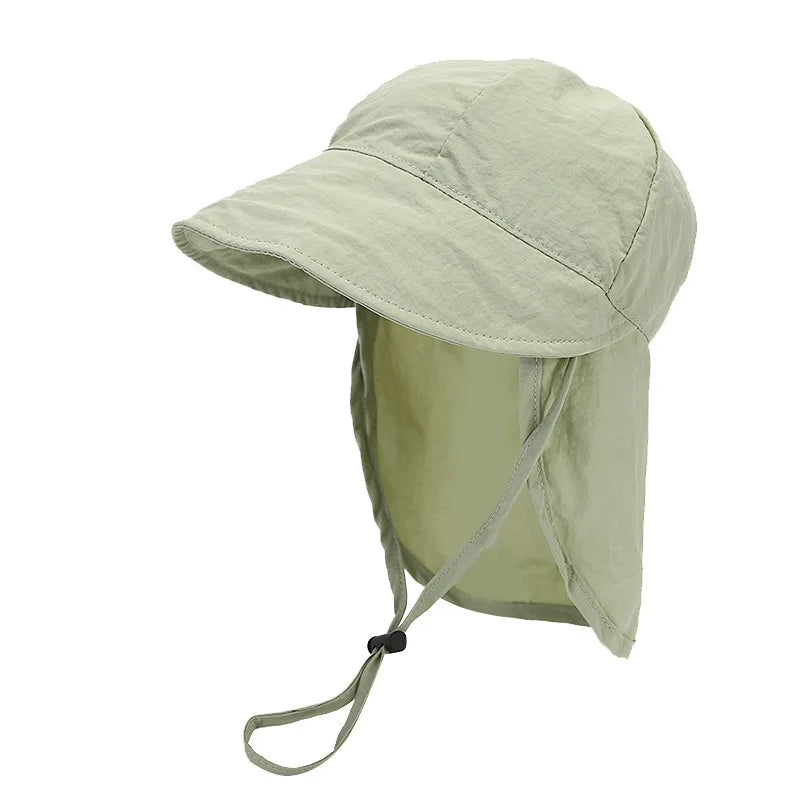 Summer Quick‑Dry Toddler Sun Hat with Shawl