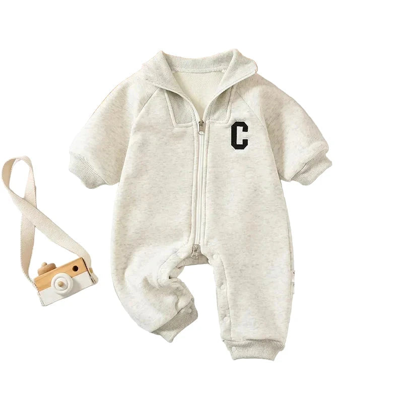 Baby Winter Thick Jumpsuit | Fur Lined Sporty Romper