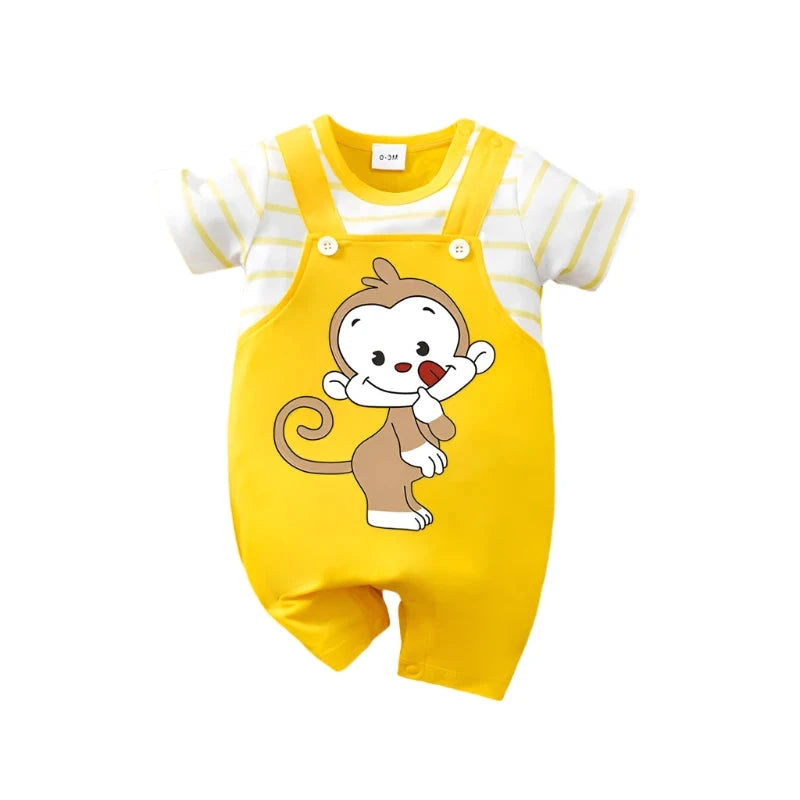 Newborn Baby Yellow Monkey Romper