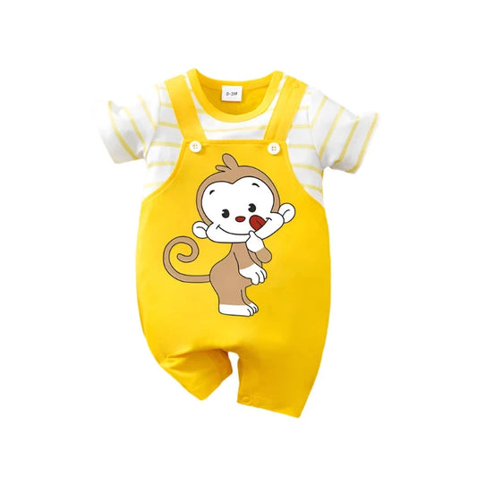 Newborn Baby Yellow Monkey Romper