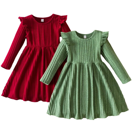 Girls' Knitted Long-Sleeved Dress Autumn/Winte