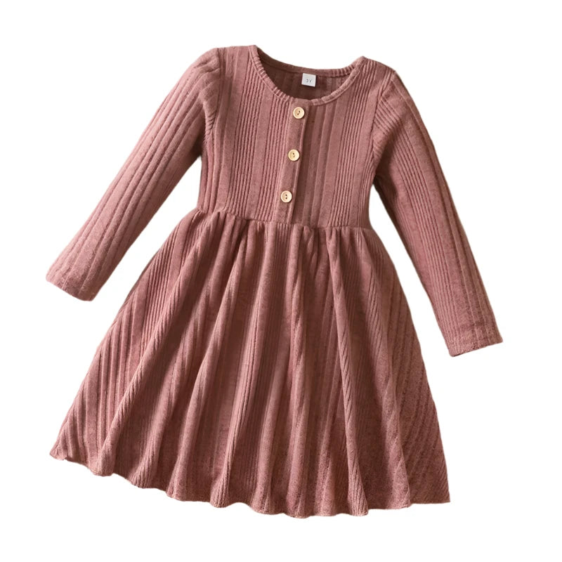Girls' Knitted Long-Sleeved Dress Autumn/Winte