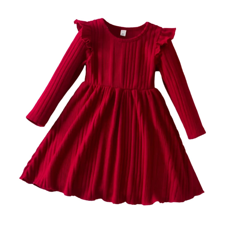Girls' Knitted Long-Sleeved Dress Autumn/Winte