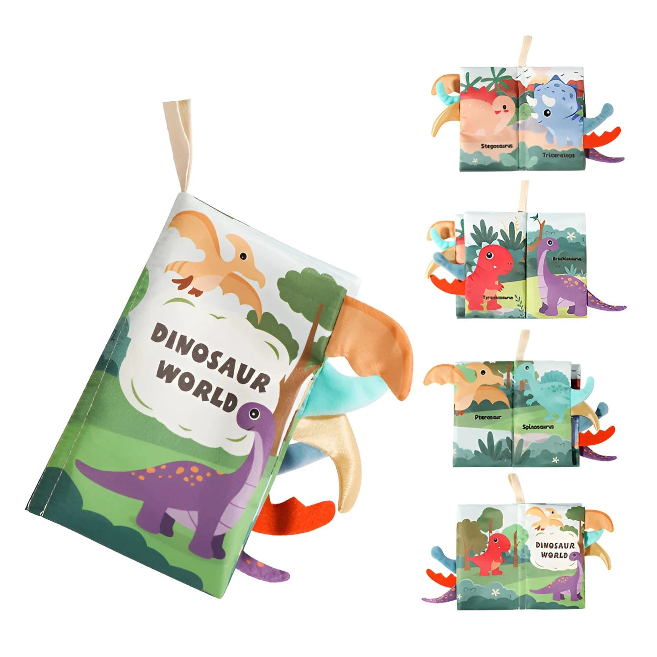3D Animal Tail Baby Cloth Book with Crinkle Sound