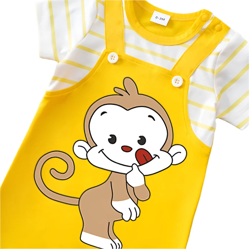 Newborn Baby Yellow Monkey Romper
