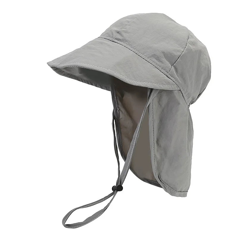 Summer Quick‑Dry Toddler Sun Hat with Shawl