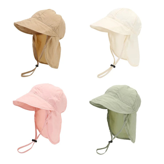 Summer Quick‑Dry Toddler Sun Hat with Shawl
