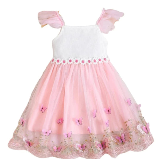 Princess dress embroidered with butterflies